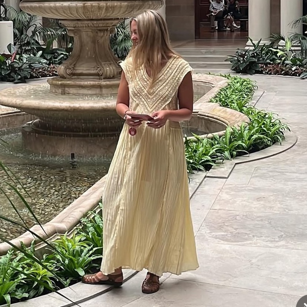 Zara lace yellow dress Small NWT